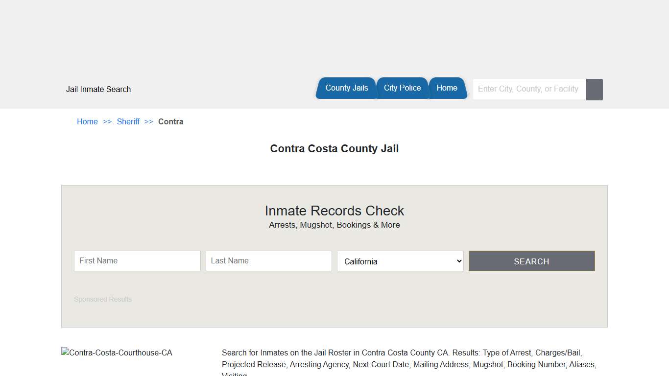 Contra Costa County Jail | Jail Roster Search